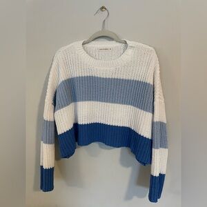 moon & madison Blue and White Striped Sweater